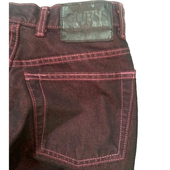 Vtg GUESS USA Bootleg Jeans Women's Size 24 Red Black - Picture 3 of 5